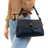 Малка дамска чанта ENZO NORI от естествена кожа тъмно синя