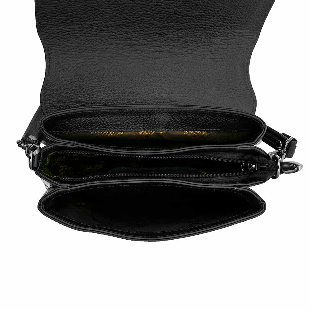 Дамска чанта ENZO NORI модел ROMINA естествена кожа черен