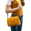 Малка дамска кожена чанта ENZO NORI модел ROMINA естествена кожа цвят жълт