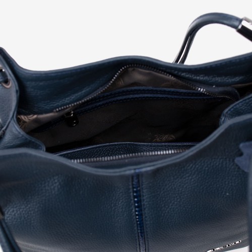 Дамска чанта ENZO NORI модел ADELA естествена кожа тъмно син
