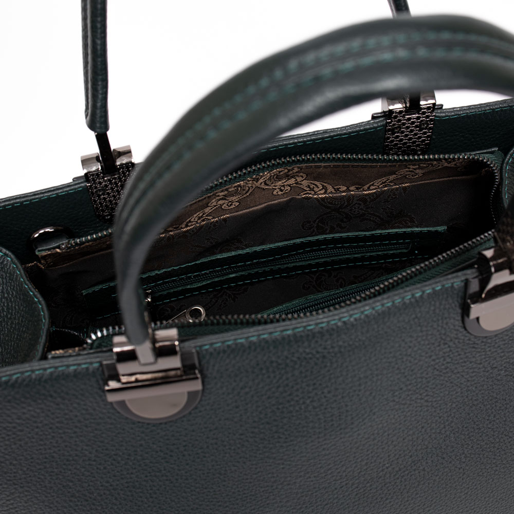 Дамска чанта ENZO NORI модел RUMBA естествена кожа зелен