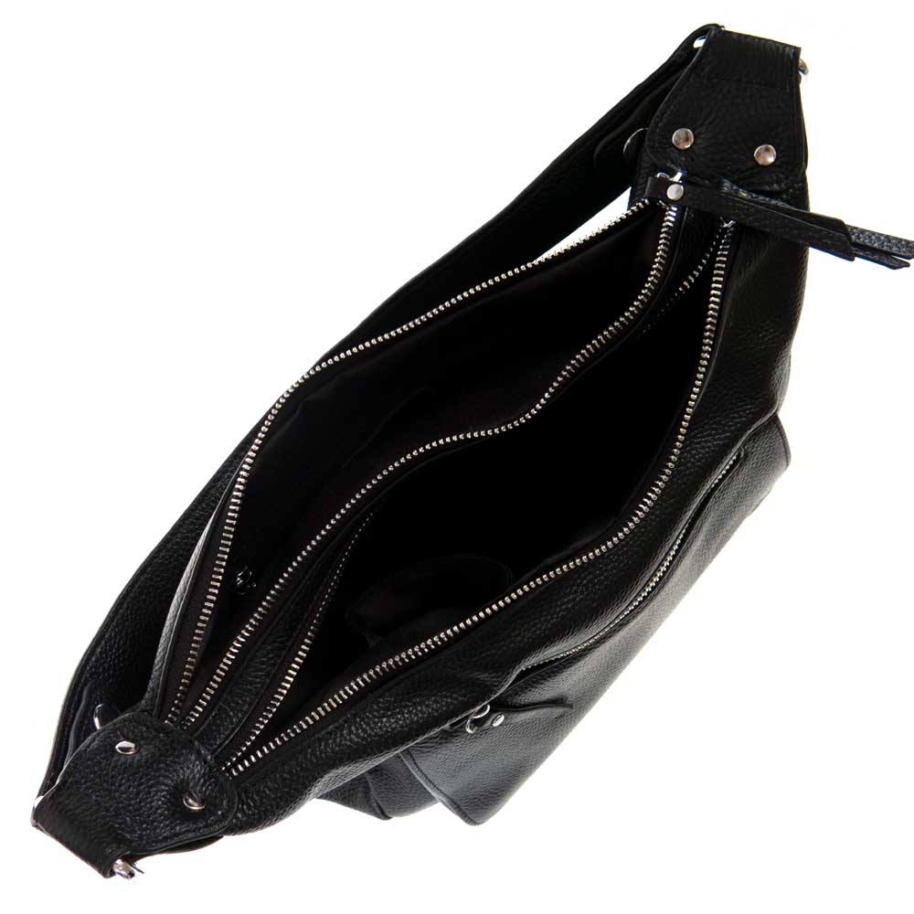 Дамска чанта ENZO NORI модел GENEVA естествена кожа черен