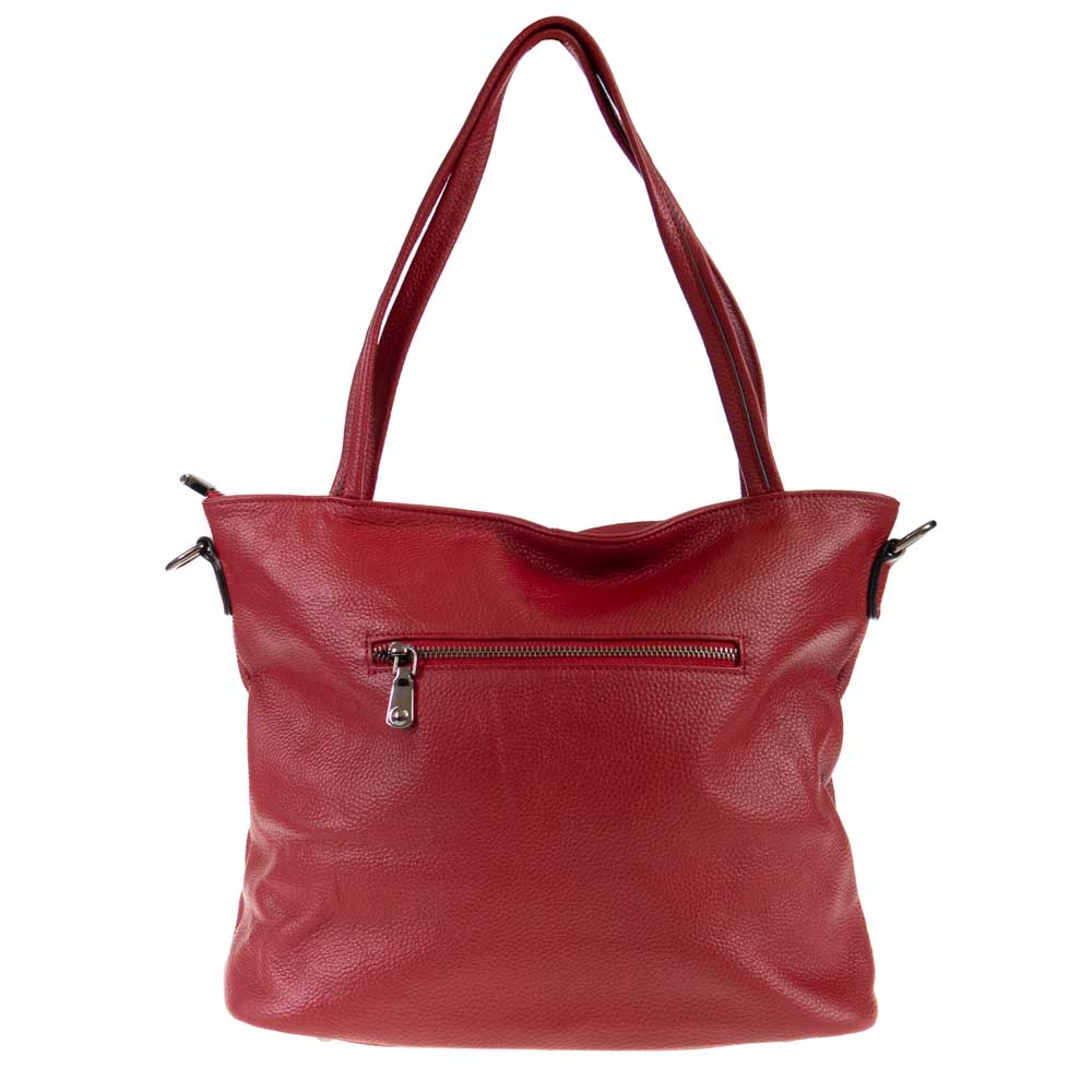 Дамска чанта ENZO NORI модел ZETA от естествена кожа червен 