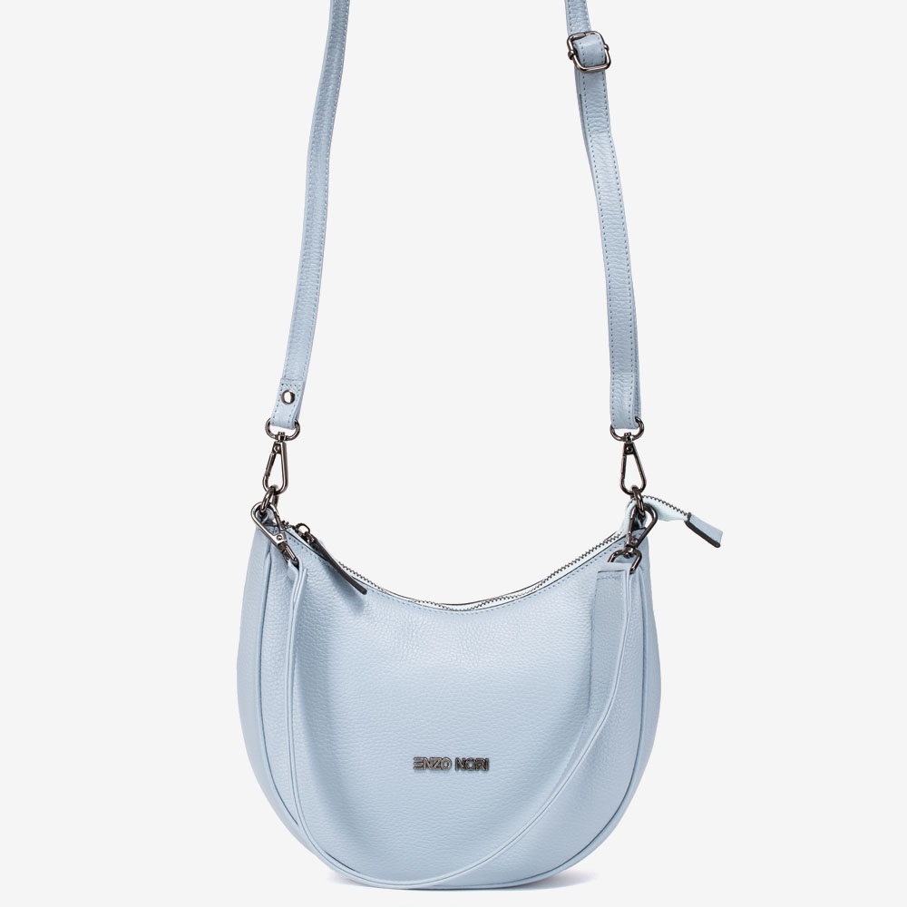 Дамска чанта модел VALENCIA естествена кожа светло син