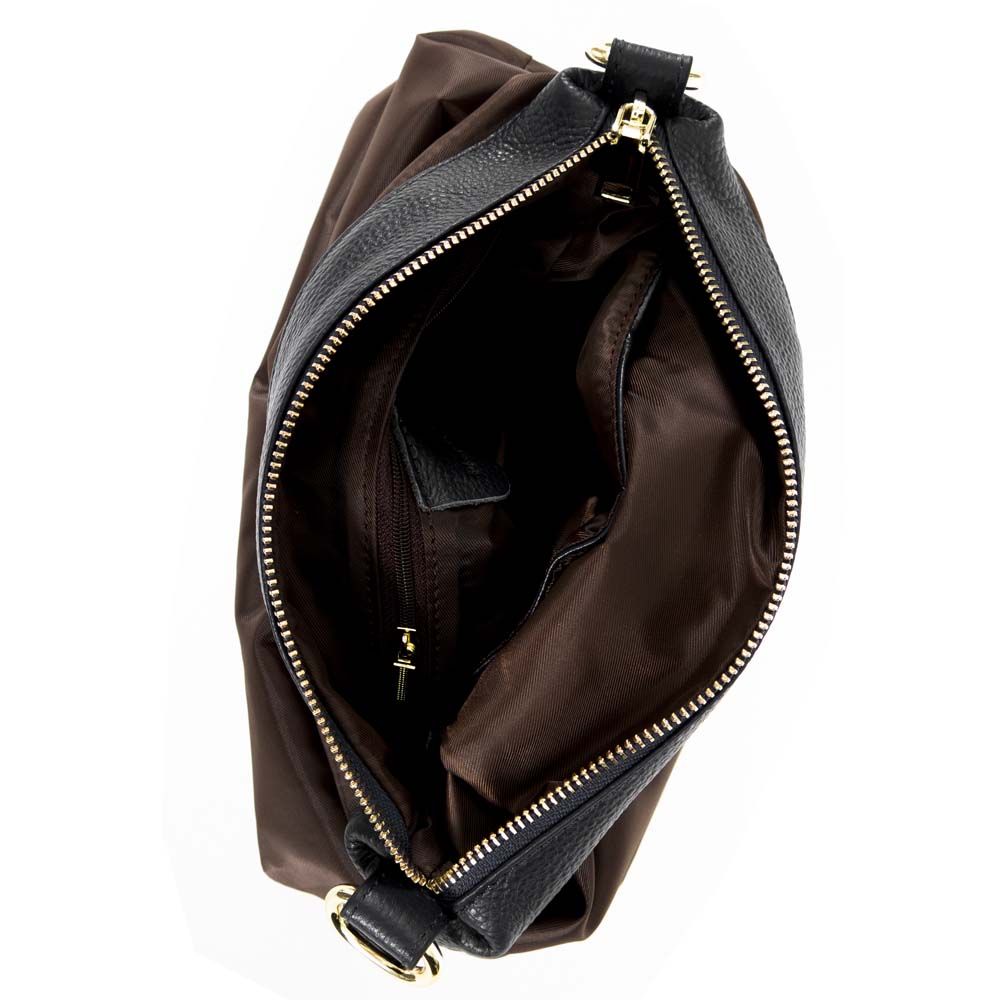 Дамска чанта тип торба PAULA VENTI естествена кожа с несесер черен