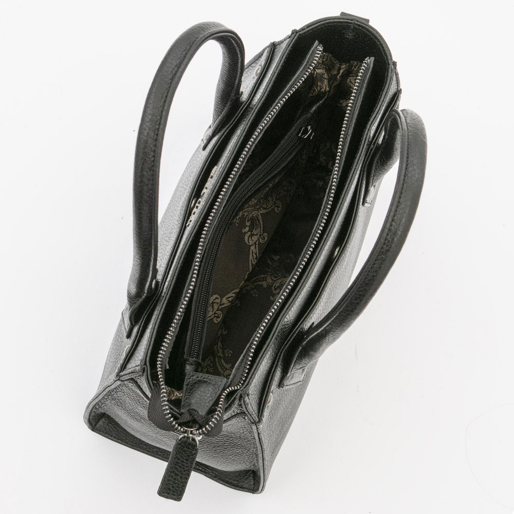 Дамска чанта ENZO NORI модел LETIZIA естествена кожа черен 