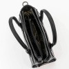 Дамска чанта ENZO NORI черен кроко лак от естествена кожа и твърда структура