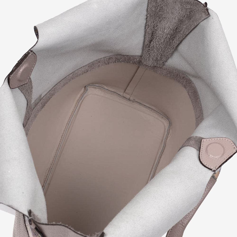 Дамска чанта ENZO NORI модел BORA естествена кожа екрю