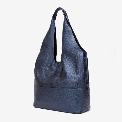 Дамска чанта ENZO NORI модел BORA естествена кожа перлено син