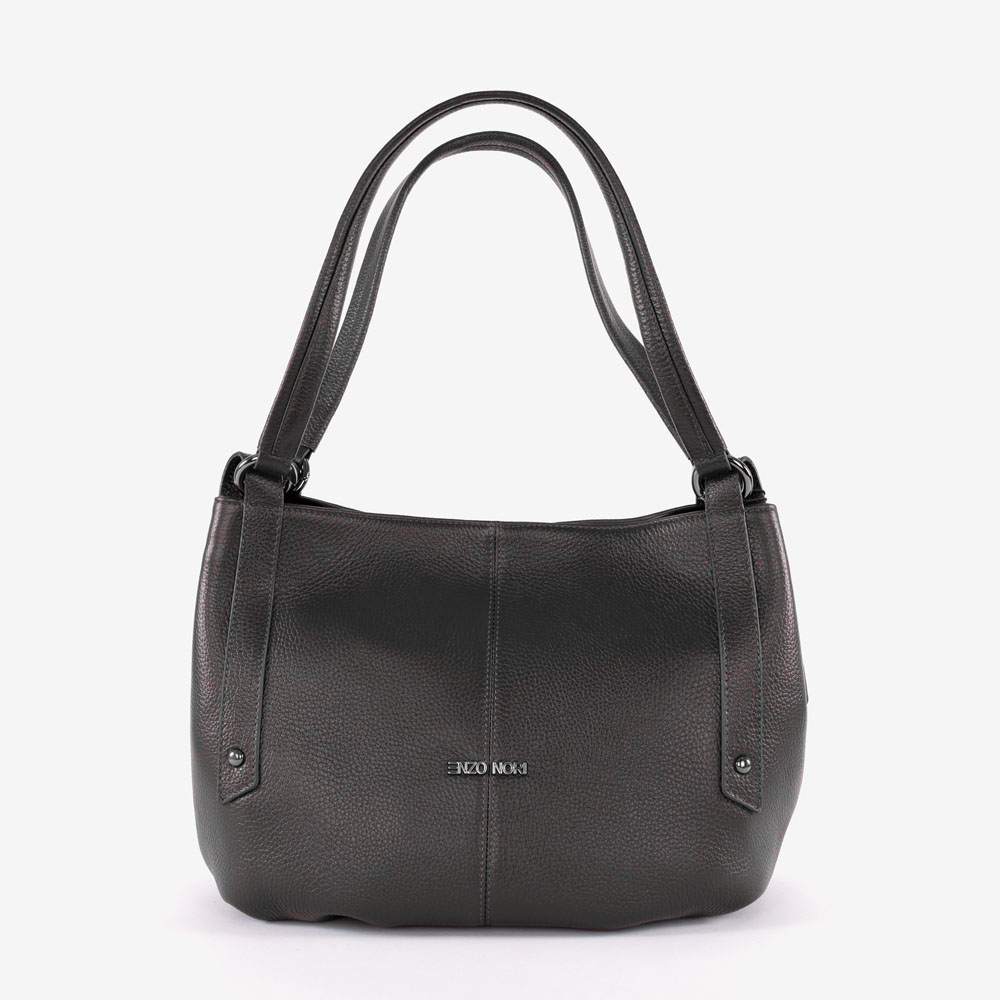 Дамска чанта ENZO NORI модел SUZANA естествена кожа черен