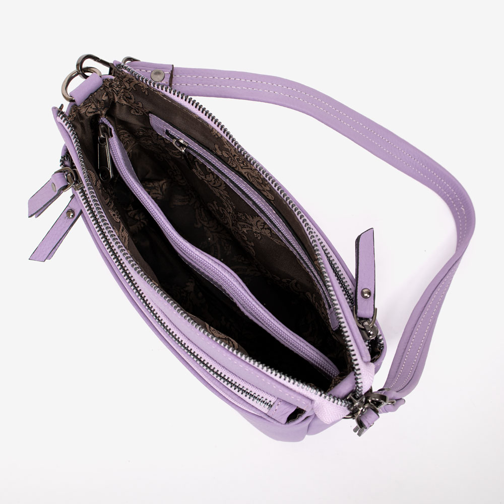 Дамска чанта ENZO NORI модел MELANIA естествена кожа лилав