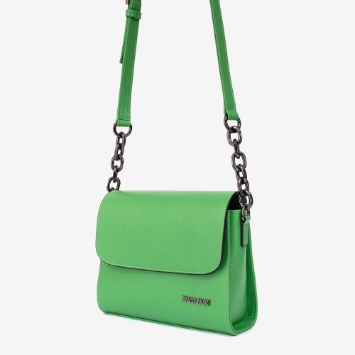 Дамска чанта ENZO NORI модел DANA естествена кожа зелен
