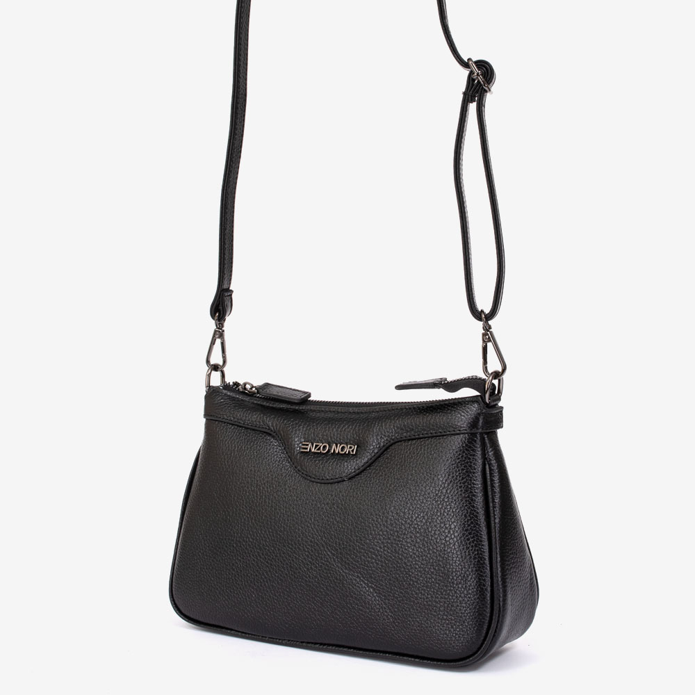 Дамска чанта ENZO NORI модел LORENA естествена кожа черен