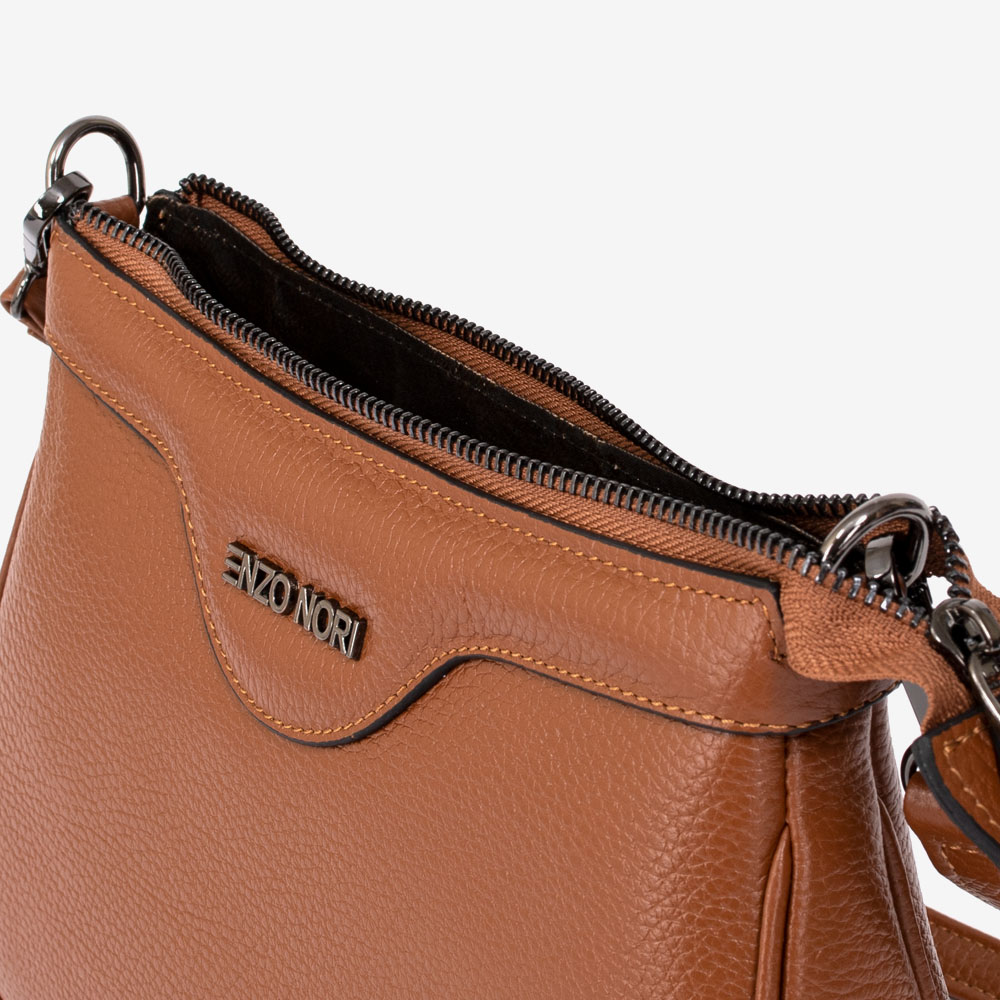 Дамска чанта ENZO NORI модел LORENA естествена кожа кафяв