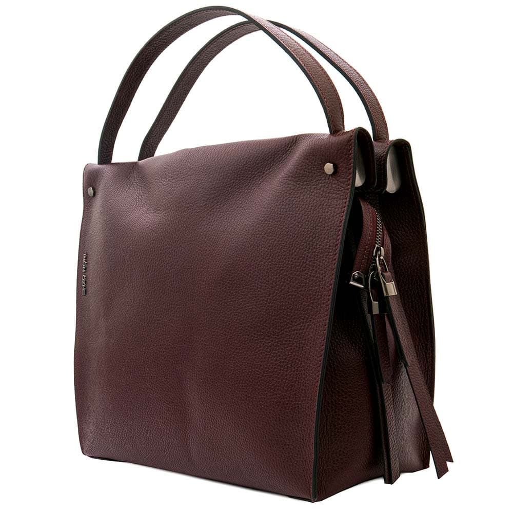Всекидневна дамска чанта от естествена фина напа кожа ENZO NORI модел ALANA цвят бордо