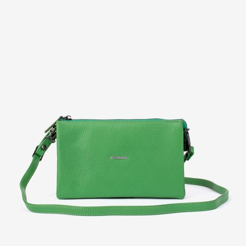 Малка дамска чанта ENZO NORI модел ALINA естествена кожа зелен