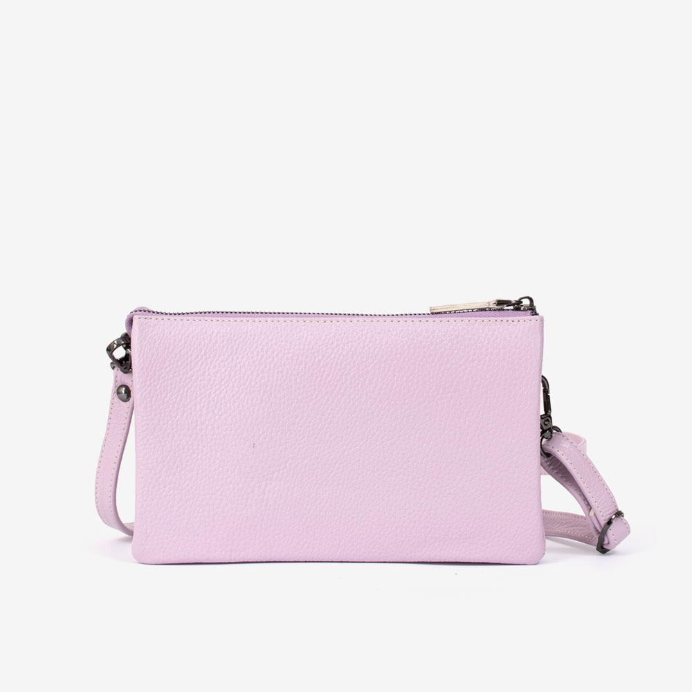 Малка дамска чанта ENZO NORI модел ALINA естествена кожа лилав