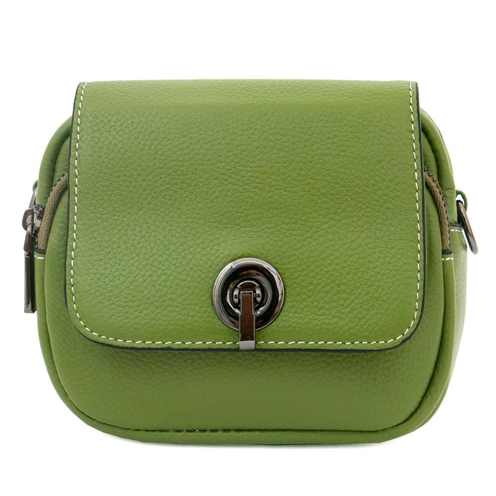 Очарователна малка дамска чантичка от естествена фина напа кожа PAULA VENTI модел PEARL цвят зелен