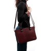 Модерна червена дамска чанта ENZO NORI модел MILANA естествена фина напа кожа цвят червен кроко лак