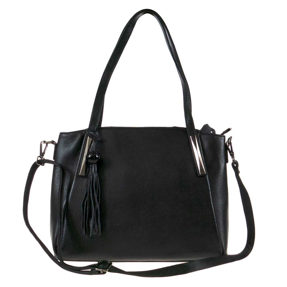 Дамска чанта ENZO NORI модел AFRODITA естествена кожа черен