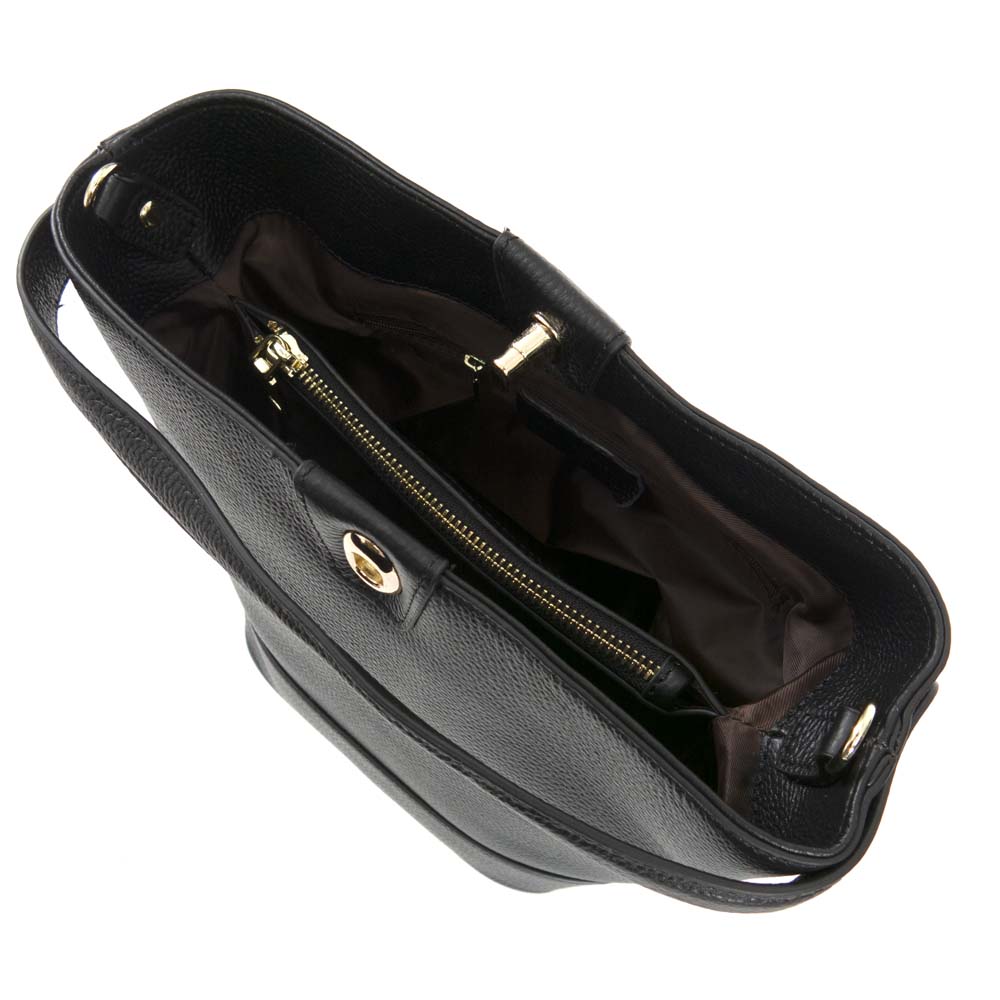 Дамска чанта PAULA VENTI модел SOLANGE естествена кожа черен