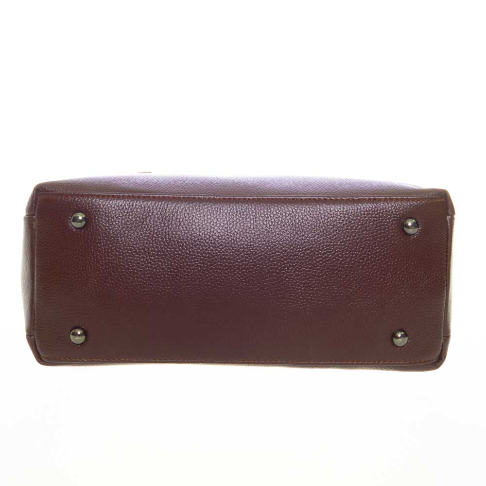 Актуална дамска чанта ENZO NORI модел SADE от висококачествена естествена кожа цвят бордо