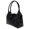 Класическа дамска чанта ENZO NORI модел SARZANA от висококачествена естествена кожа цвят черен