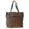 Голяма дамска чанта тип торба ENZO NORI естествена кожа мека фина напа кафява