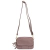 Практична дамска чанта от естествена фина напа кожа ENZO NORI модел HELEN цвят лилав