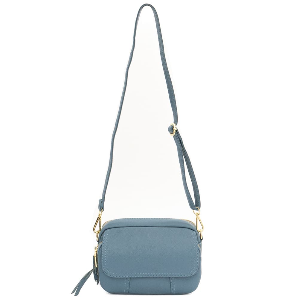 Стилна дамска чанта от естествена фина напа кожа ENZO NORI модел HELEN цвят светло син