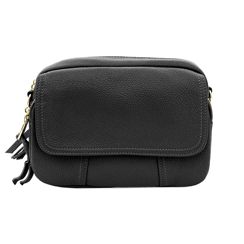 Стилна дамска чанта от висококачествена естествена кожа ENZO NORI модел MARGO цвят черен