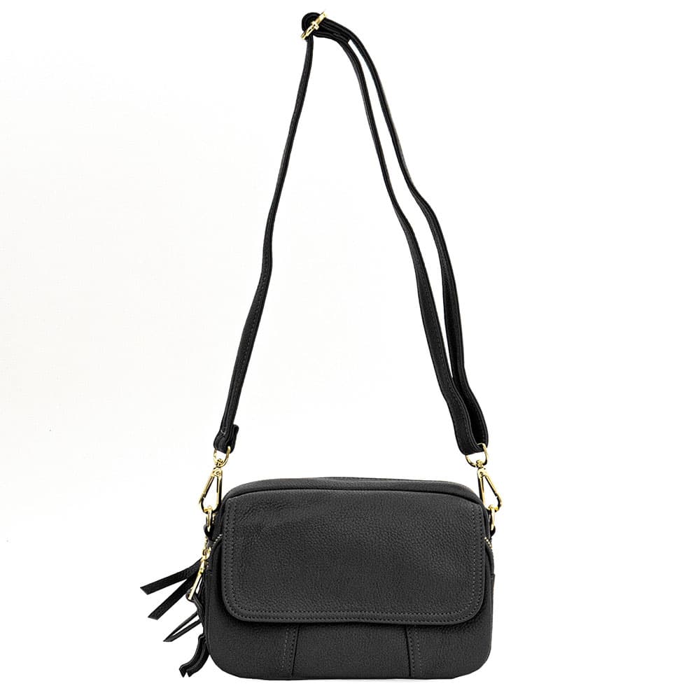 Стилна дамска чанта от висококачествена естествена кожа ENZO NORI модел MARGO цвят черен