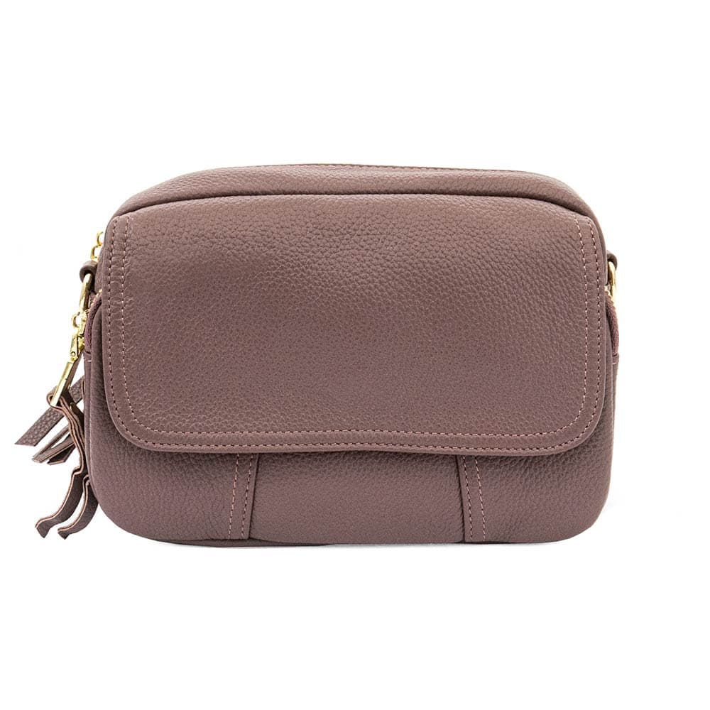 Красива дамска чанта от висококачествена естествена кожа ENZO NORI модел MARGO цвят лилав