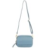 Ежедневна дамска чанта от висококачествена естествена кожа ENZO NORI модел MARGO цвят светло син