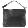 Класическа дамска чанта през рамо от естествена кожа ENZO NORI модел CLARA цвят черен