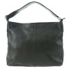 Дамска чанта ENZO NORI голям размер естествена кожа с дълга дръжка тъмно зелен