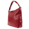 Класическа дамска чанта през рамо от естествена кожа ENZO NORI модел CLARA цвят червен