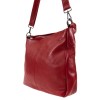 Класическа дамска чанта през рамо от естествена кожа ENZO NORI модел CLARA цвят червен