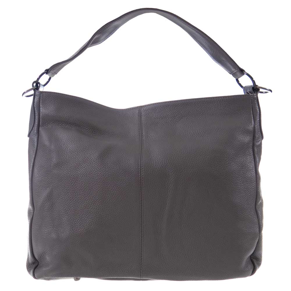 Голяма дамска чанта от естествена кожа ENZO NORI сив