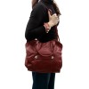 Голяма чанта тип торба PAULA VENTI модел CLAUDIA естествена кожа цвят бордо