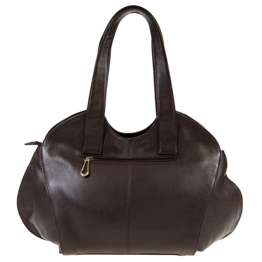Дамска чанта PAULA VENTI модел MELINA от висококачествена естествена кожа цвят тъмно кафяв