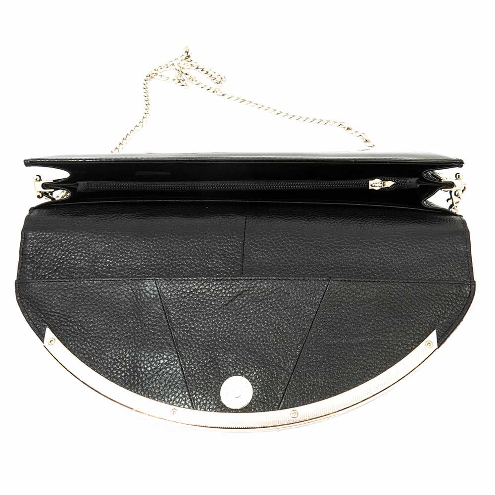 Клъч чанта ENZO NORI модел AMEDEA естествена кожа черен-бежов кроко
