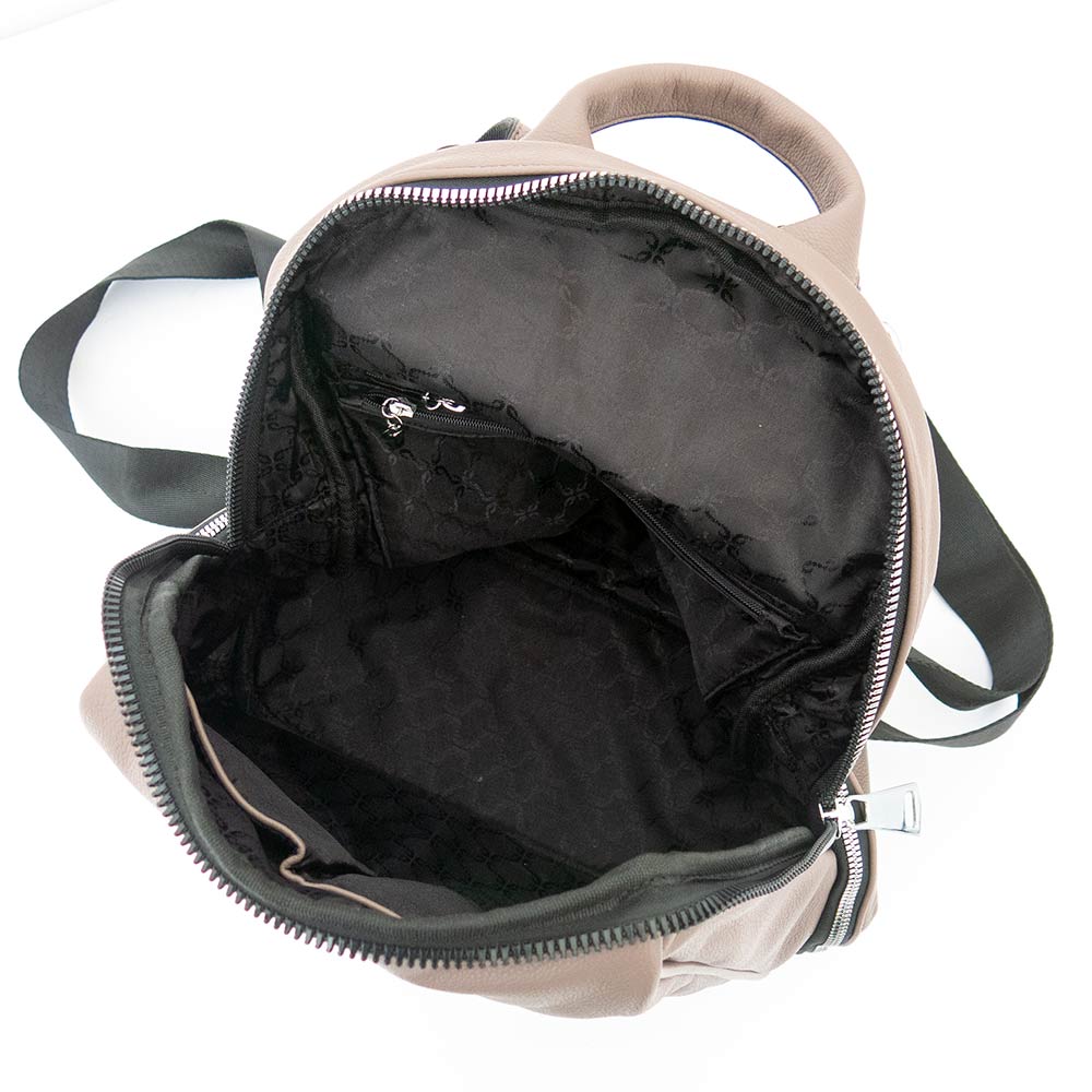 Бежова дамска раница чанта висококачествена еко кожа  текстилна подплата PAULA VENTI модел SIENA 
