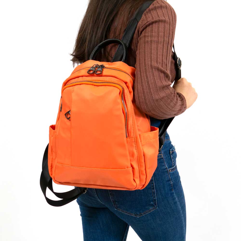Дамска раница PAULA VENTI модел SONG еко кожа текстил оранжев