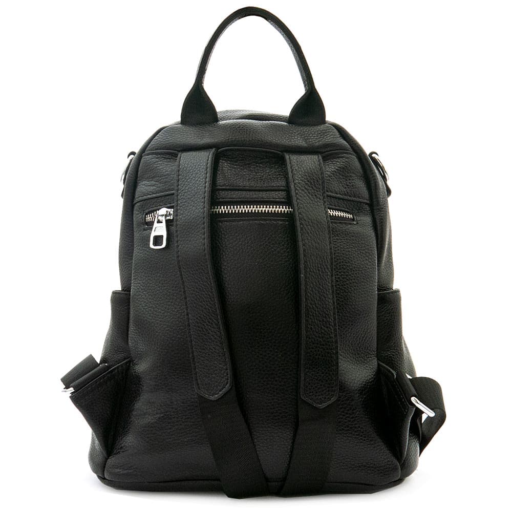 Практична дамска кожена раница и чанта 2 в 1 ENZO NORI модел SASI-1 естествена кожа цвят черен