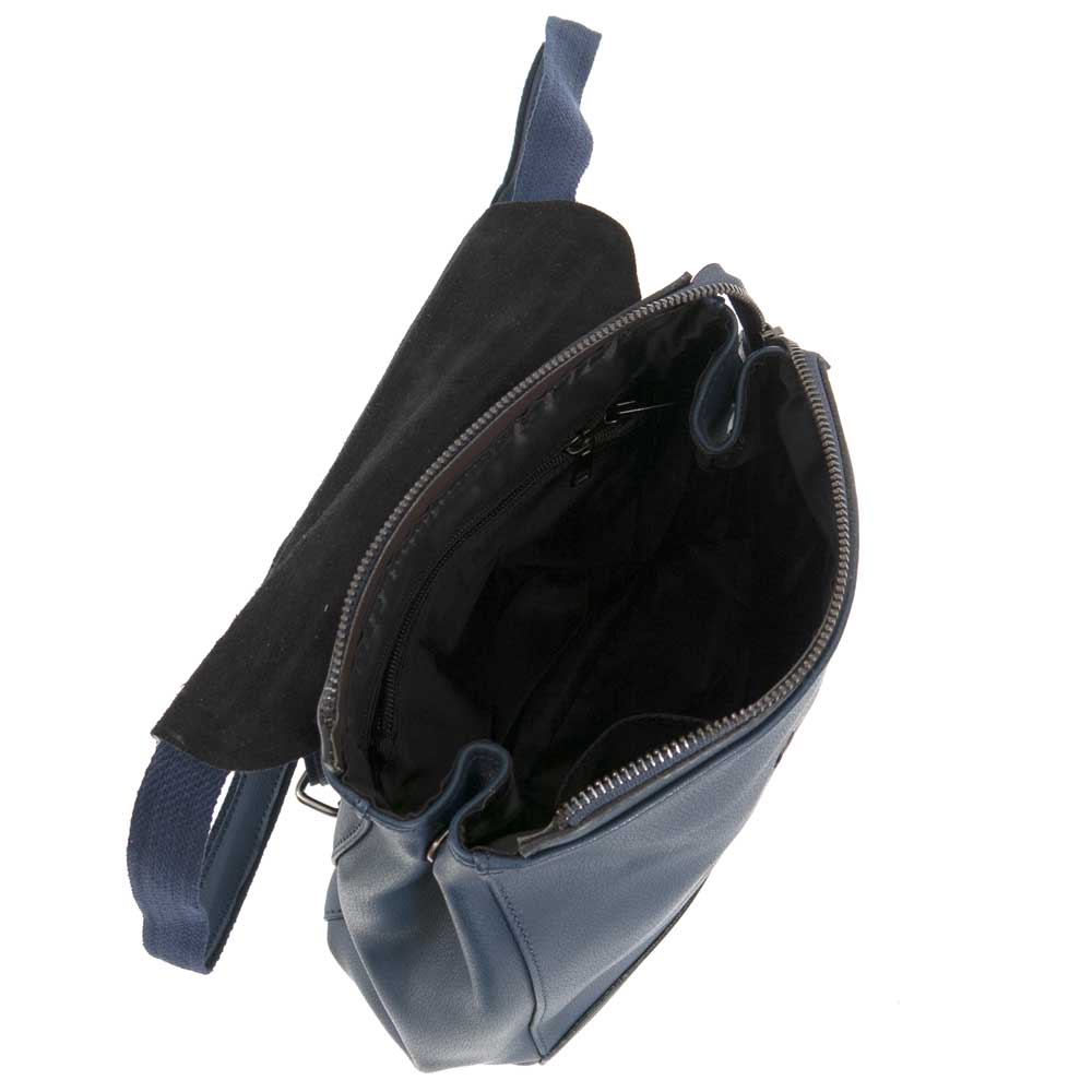 Практична дамска кожена раница и чанта 2 в 1 ENZO NORI модел MILA естествена кожа цвят тъмно син