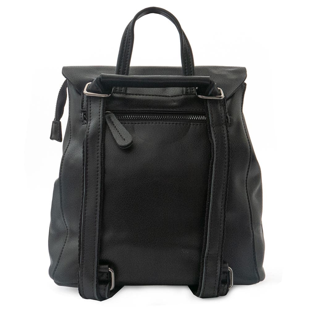 Практична дамска кожена раница и чанта 2 в 1 ENZO NORI модел MILA естествена кожа цвят черен