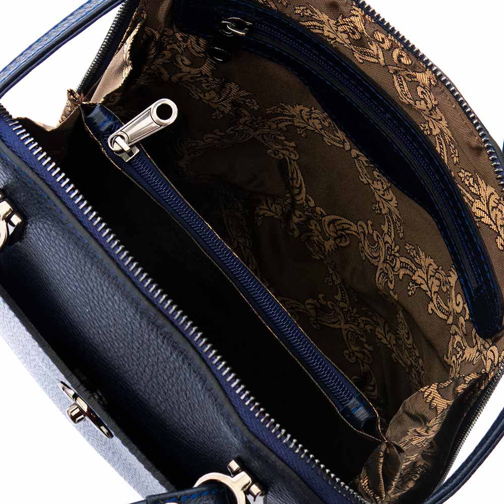 Дамска чанта ENZO NORI модел LIMA естествена кожа тъмно син