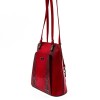 Луксозна дамска кожена раница дамска чанта 2 в 1 ENZO NORI модел LIMA естествена кожа цвят червен черен змийски лазер лак