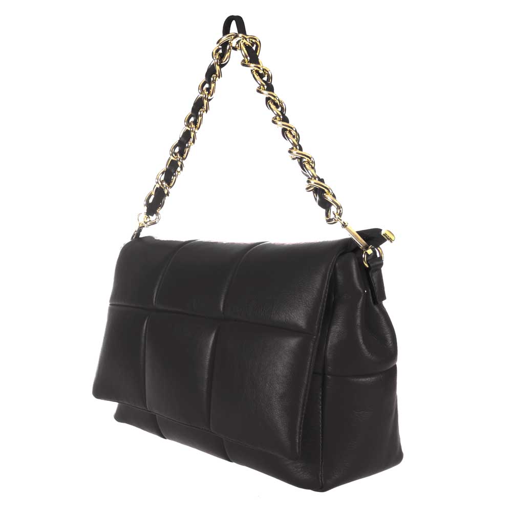 Изискана дамска чанта от италианска естествена кожа модел SONIA цвят черен